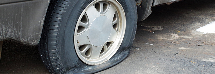 Flat Defective Tire